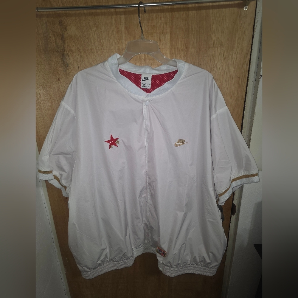 NEW Nike Authentics Vintage Summit White Warm-Up Shirt FN1456-121 size 4XL
